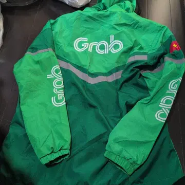 Grab 후드 부착 자켓 그린