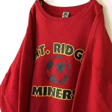 러셀 MT.RIDGE MINERS 트레이닝복 맨투맨 XL 레드 구제 의류