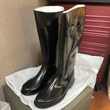 레인부츠 구매 후 미사용 블랙 버클 장화