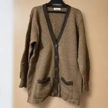 알파카 100% V넥 가디건