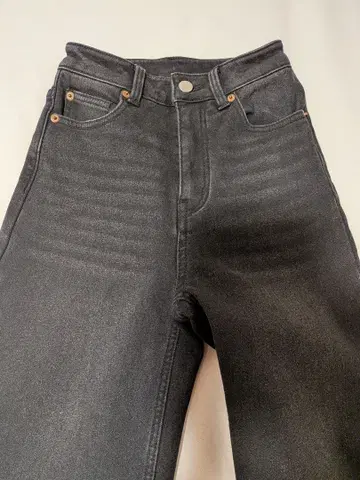 coca 속기모 데님 와이드 팬츠 블랙 S