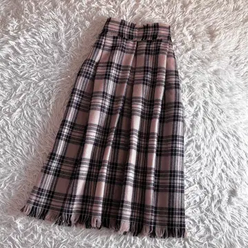 현행 택 잡지 게재 엠즈 그레이시 체크 무늬 롱 스커트 38