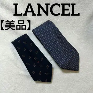 LANCEL (란셀) 넥타이 2세트 다크 네이비 계열 실크 100%