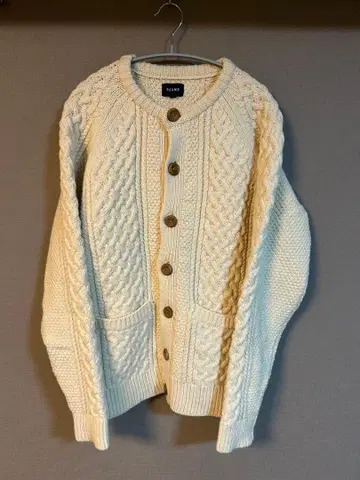빔 케이블 짜임 가디건 아이보리