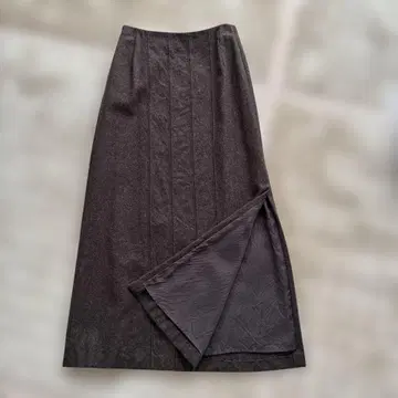 다크 브라운 타이트 스커트 롱