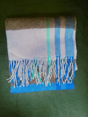 [ RIVE DROITE ] 울 컬러 체크 스톨 ( 퍼플 )