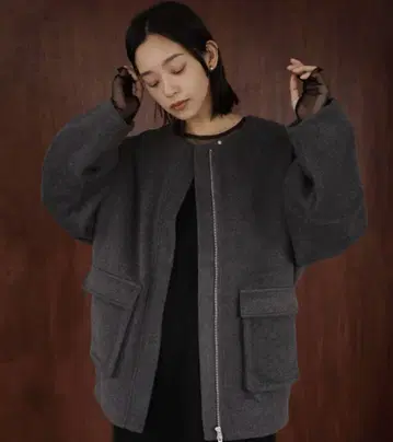 그레이 오버 사이즈 집업 아우터