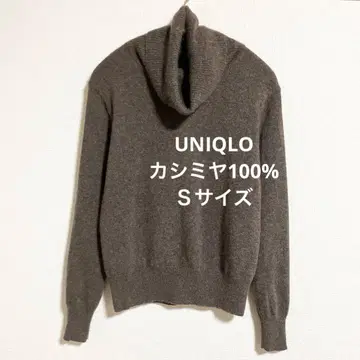 유니클로 캐시미어 100% 오프 터틀 니트 브라운 S