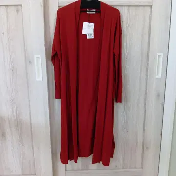 Opaque Clip 레드 롱 가디건
