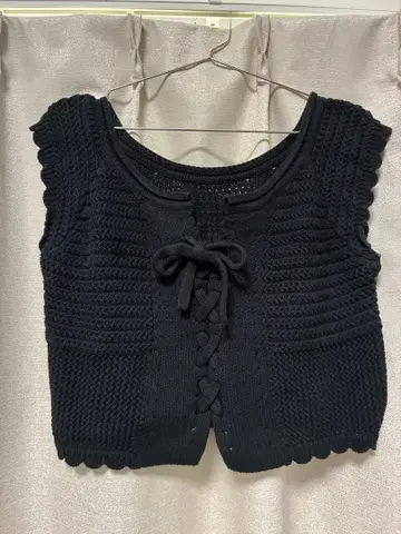 mystic 니트 베스트 블랙