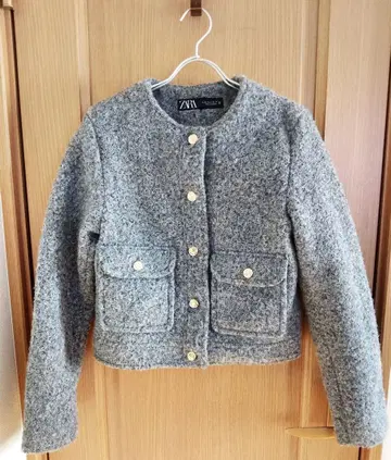 새상품급 [ ZARA ] 골드 버튼 부클레 자켓/그레이 XS
