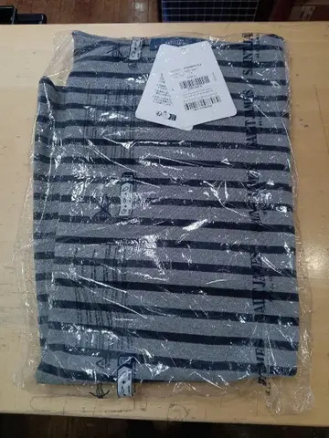 GUESSANT R A 그레이/네이비 스트라이프 T셔츠 L 사이즈