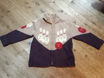 카우친 볼링 농구 디자인 니트 가디건