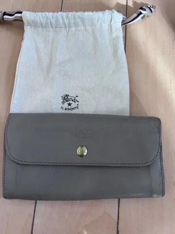 IL BISONTE 그레이 가죽 장지갑 수납 가방 포함