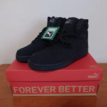 PUMA 블랙 하이컷 스니커즈