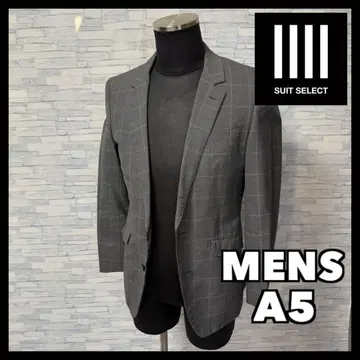 SUIT SELECT 그레이 체크 무늬 테일러드 자켓 A5