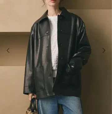 미사용 새상품 BEAUTY&YOUTH 레더라이크 자켓 블랙 M