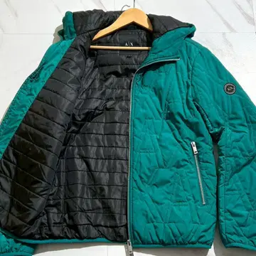 아르마니 체인지 충전솜 다운 자켓 에메랄드 그린 AX 패턴 올 패턴