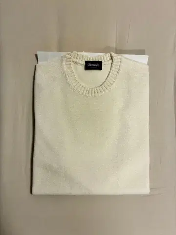 돌모어 (Drumohr) 8G 울 크루넥 니트 화이트