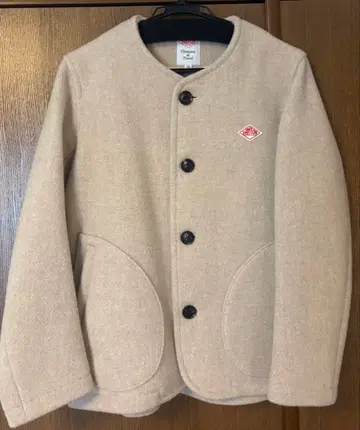 노칼라 베이지 자켓