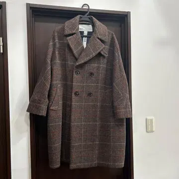 TICCA 체크 무늬 더블 브레스트 코트