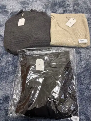 ESICA 돌려입기 세트 리브 하이넥 스웨터와 팬츠 세트