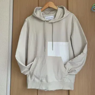Calvin Klein Jeans 후드 부착 후드티 베이지 S