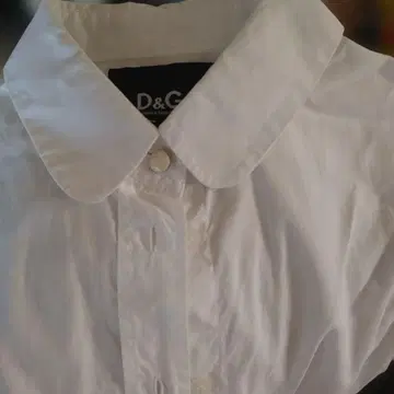 D&G 화이트 퍼프 슬리브 셔츠