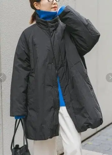 Spick & Span 스탠드 카라 충전솜 오버 블루종 36