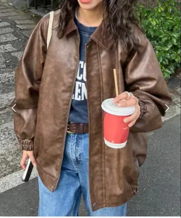 CIAOPANIC TYPY 옷깃 코듀로이 빈티지 페이크 레더 자켓