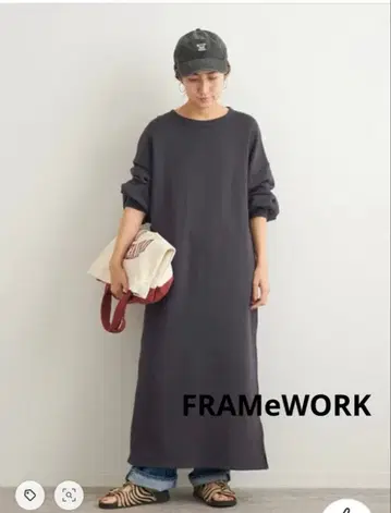 FRAMeWORK 프레임워크 원피스 롱 맨투맨 그레이