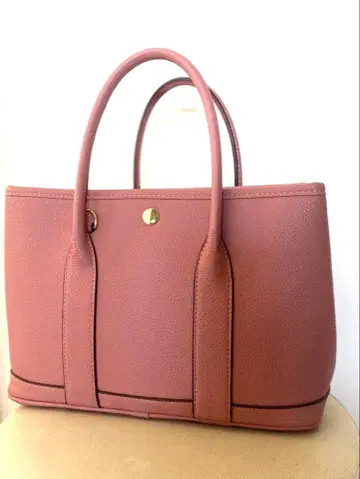 천연 가죽 핑크 토트백 가든파티 M 사이즈 2way 스트랩 포함