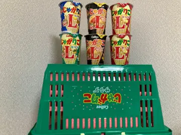 Calbee 자가리코 L 사이즈 6개와 바스켓 2개 (그린, 핑크) 세트