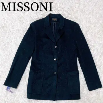 MISSONI 미쏘니 다크 블루 테일러드 자켓 캐시미어 모헤어