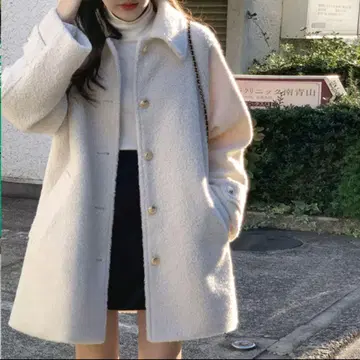 SONA SJP9097 싱글 하프 코트 cream