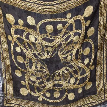 대형 LANCETTI 골드 컬러 체인 디자인 스카프