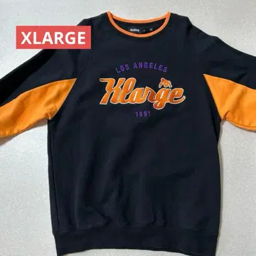XLARGE 엑스라지 트레이닝복 자수 빅 로고 블랙/오렌지 L 사이즈
