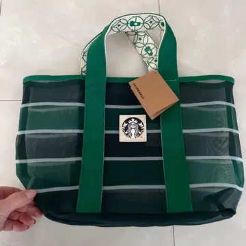 새상품 대만 스벅 한정판 어부 그물 토트백 (그린)