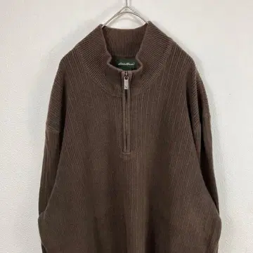 Eddie Bauer 에디 바우어 하이넥 니트 지퍼 브라운