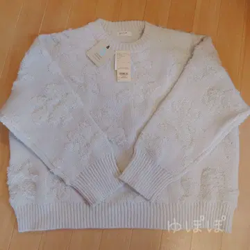 studio CLIP 7게이지 파일 자카드 꽃무늬 니트 풀오버