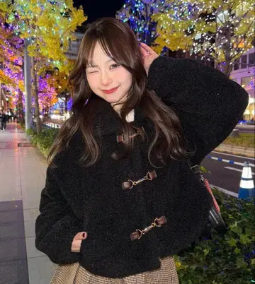 Amly City 라메 보아 블루종 BLACK