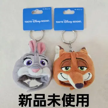 디즈니 주토피아 닉 주디 팬캡 키체인 세트
