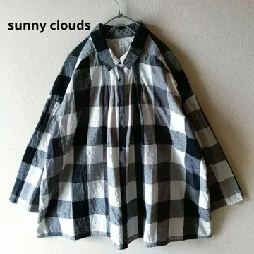 써니클라우드 블라우스 체크 코튼 린넨 루즈핏