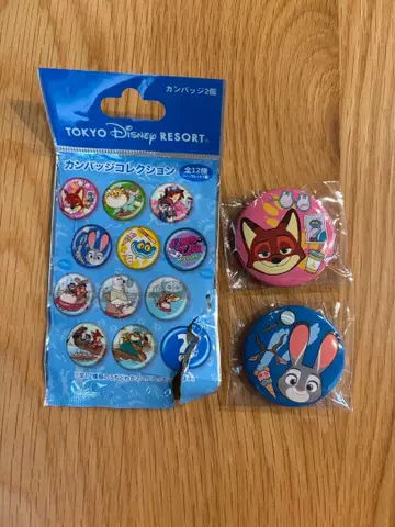 도쿄 디즈니 리조트 캔뱃지 세트 주토피아 주디 닉