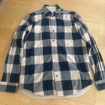 Lacoste 네이비/베이지 체크 긴팔 셔츠