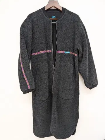 블랙 플리스 자켓 롱 기장