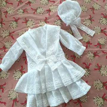 48cm 전후의 비스크 인형 아가씨용 원피스와 모자