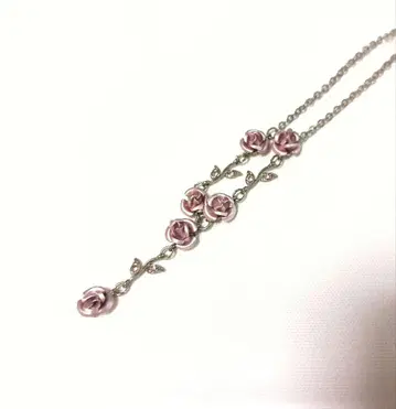로즈 모티브 목걸이 핑크