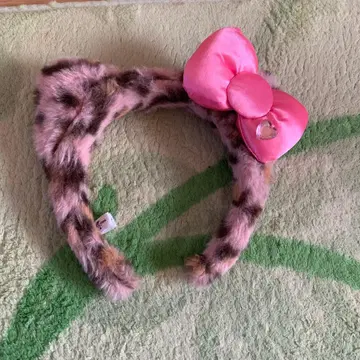 USJ 레오파드 무늬 리본 머리띠