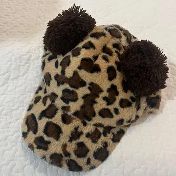 USJ 유니버셜 핑크 팬서 레오파드 무늬 폼폼 포함 모자 캡